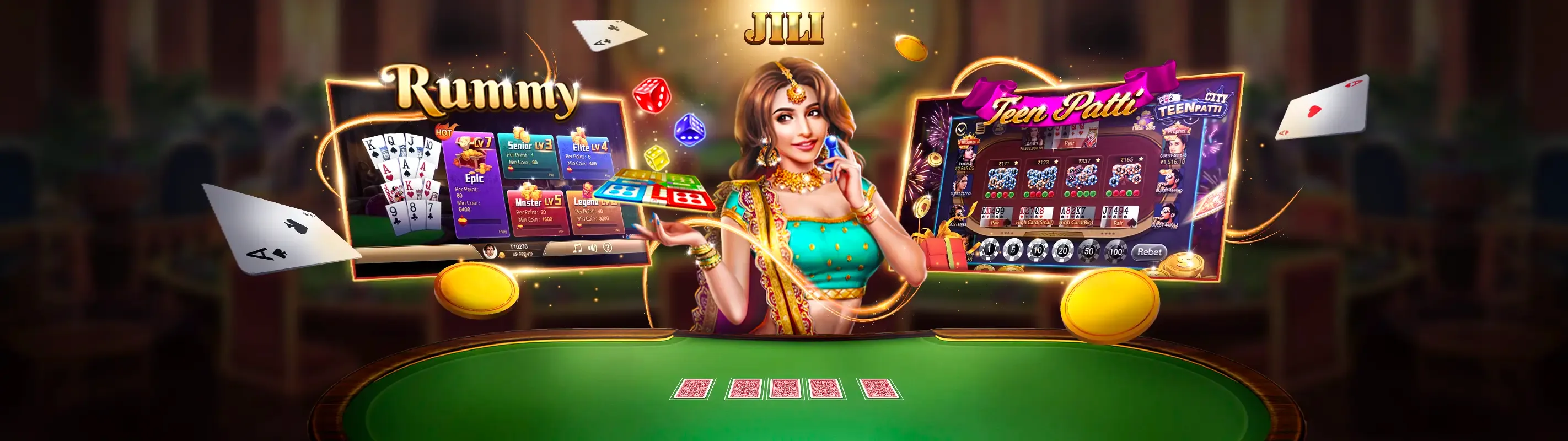 Hình ảnh chính casino 1xbet win với máy đánh bạc và người chia bài trực tiếp